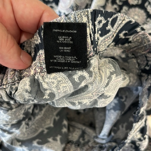 THEORY Mitrana Paisley Printed Silk Georgette Wide Leg Pants - Picture 9 of 9